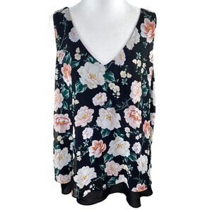 Torrid Georgette Double Layer Swing Tank Floral Blouse 10